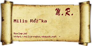 Milis Réka névjegykártya
